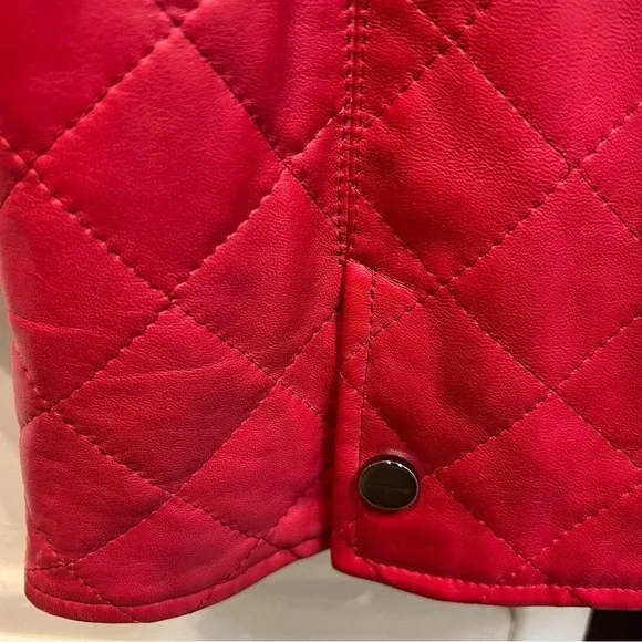 Salvatore Ferragamo Women’s Red Authentic Leather Jacket Vintage Size 8 EU42
